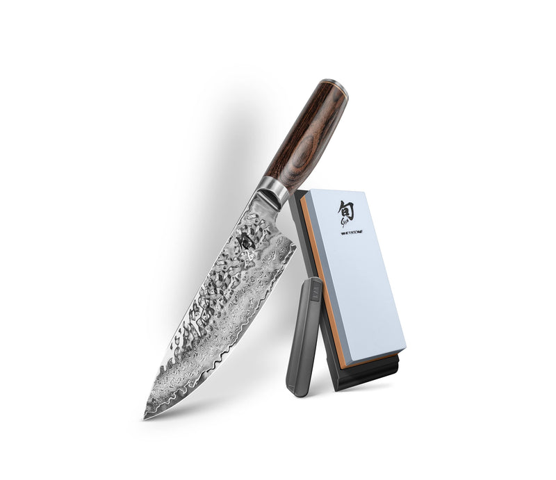 Kai Shun Shun Premier Set. Kochmesser + Kombi-Schleifstein + Schärfhilfe