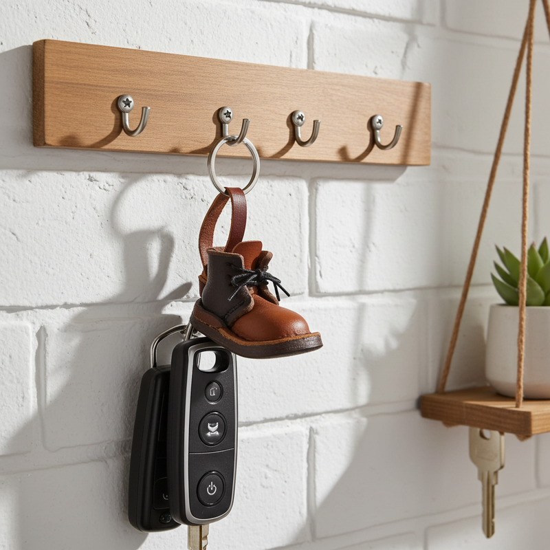 Schlüsselanhänger Mini Schuh Leder