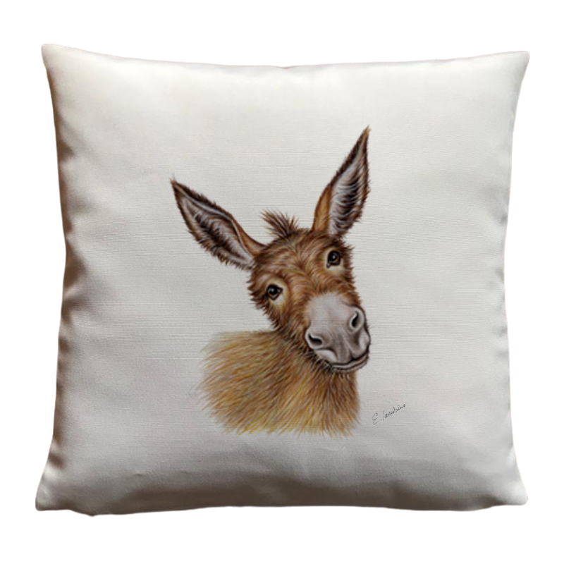 Schwarzwald Kissen leinenhaptik mit Tiermotiv, 40x40cm,