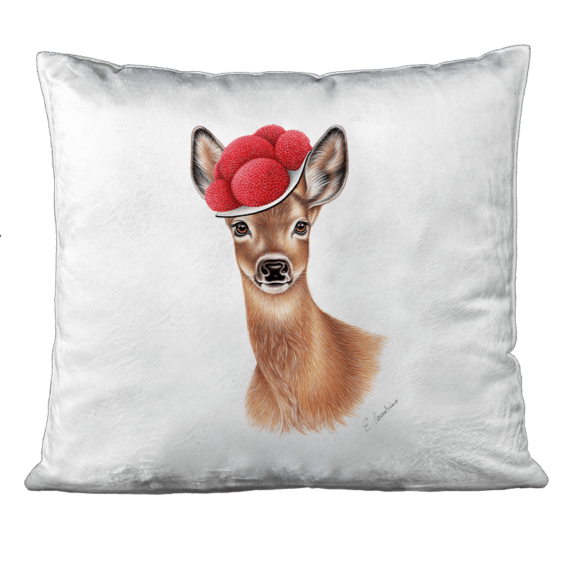 Schwarzwald Kissen mit Bollenhut Motiv, 40x40cm,