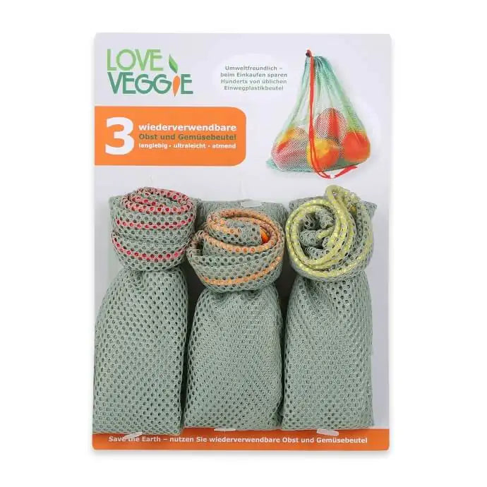 Slowroom Love Veggie Obst&Gemüse Beutel, 3er Set