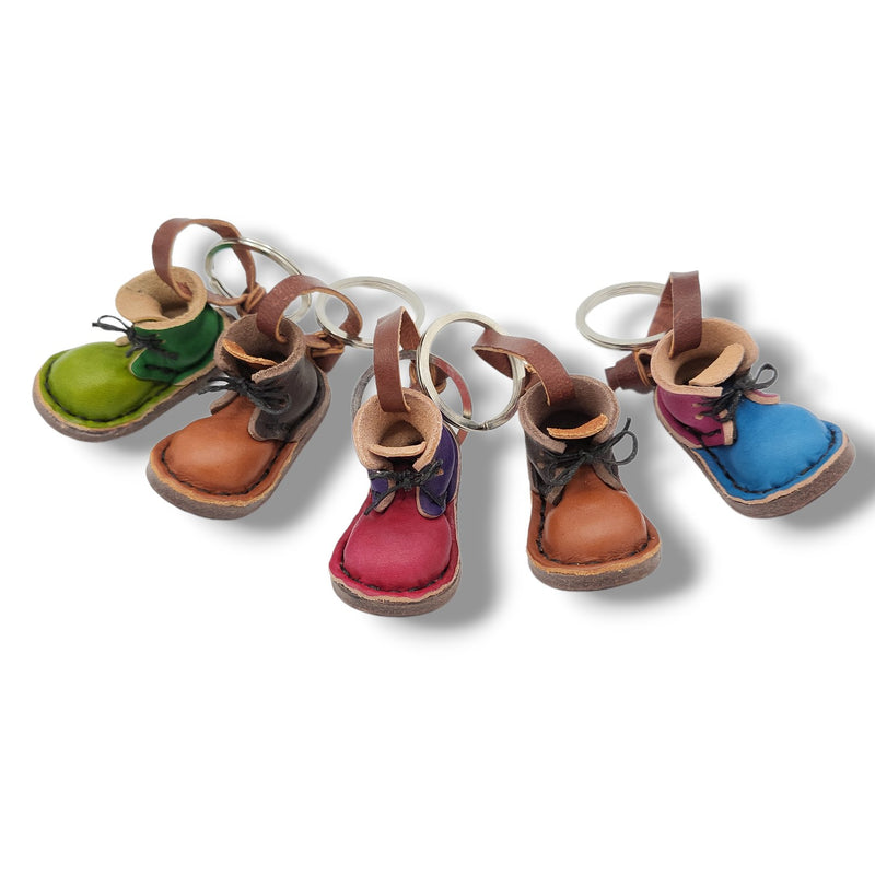 Keychain mini shoe leather