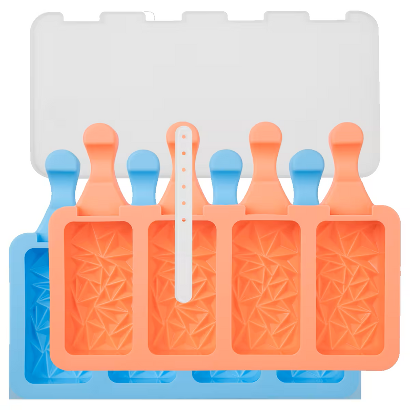 Lurch Popsicle Silikon 2er Set mit Deckel Eisform für Eis am Stiel,