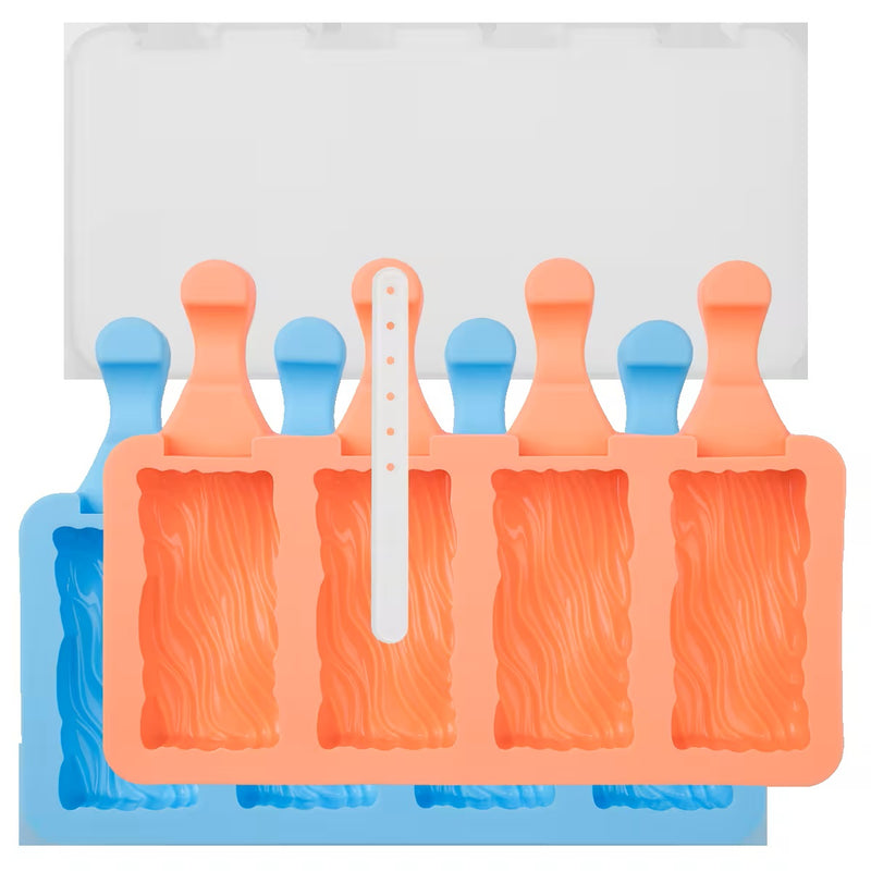 Lurch Popsicle Silikon 2er Set mit Deckel Eisform für Eis am Stiel, —