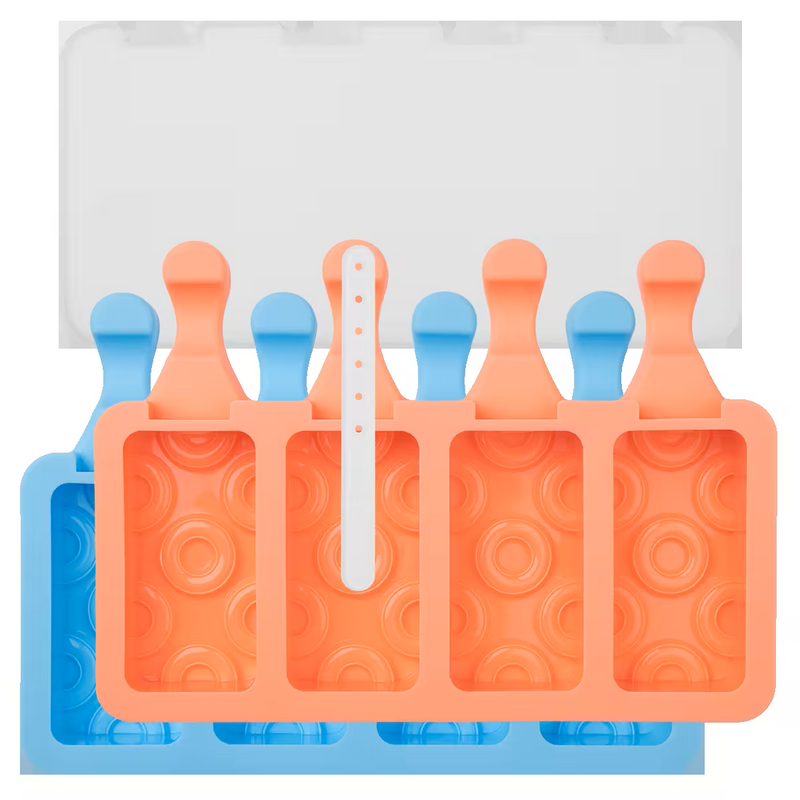 Lurch Popsicle Silikon 2er Set mit Deckel Eisform für Eis am Stiel,