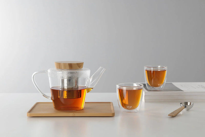 VIVA Infusion Glas-Teekanne mit Bambusdeckel