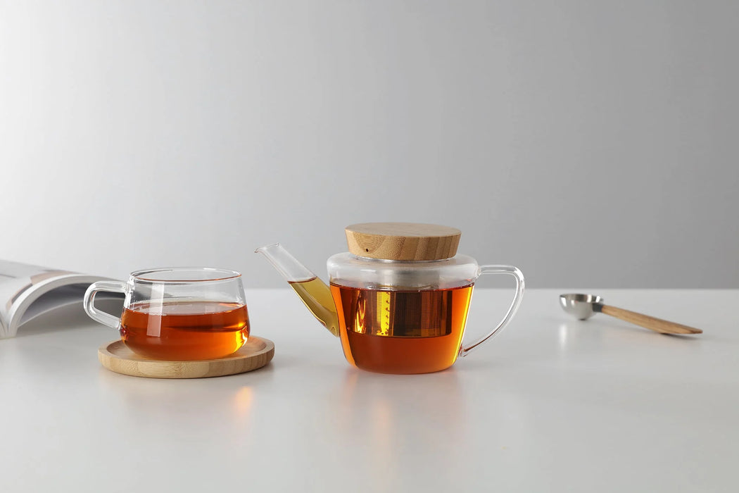 VIVA Infusion glass teapot with bamboo lid