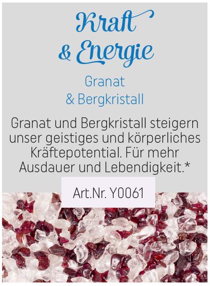 Edelstein Wasserstab 25cm, Granat & Bergkristall