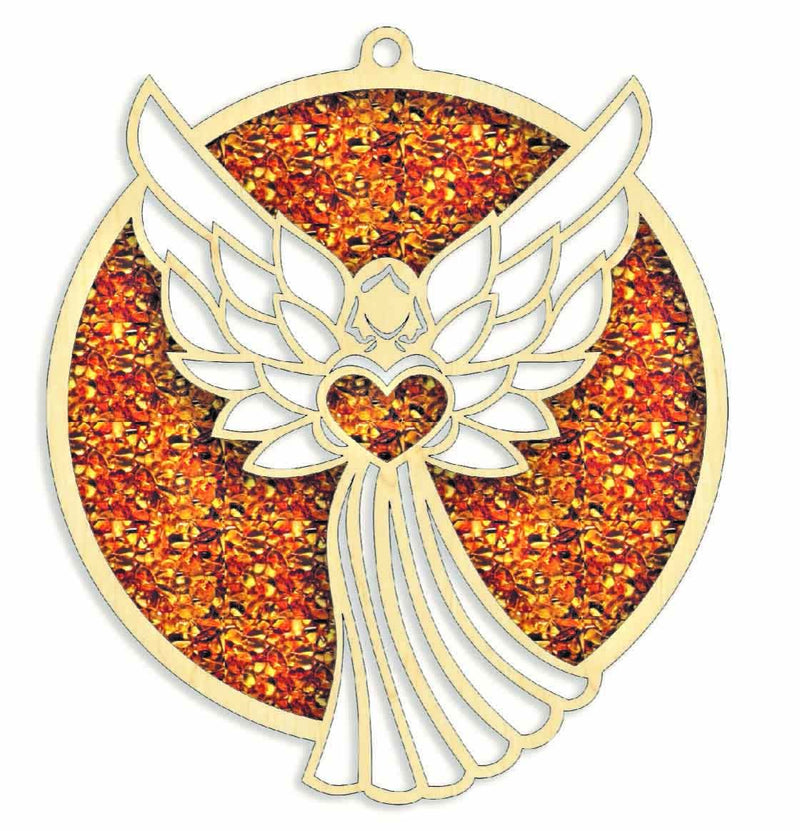 Bernstein Holz Suncatcher 11cm,