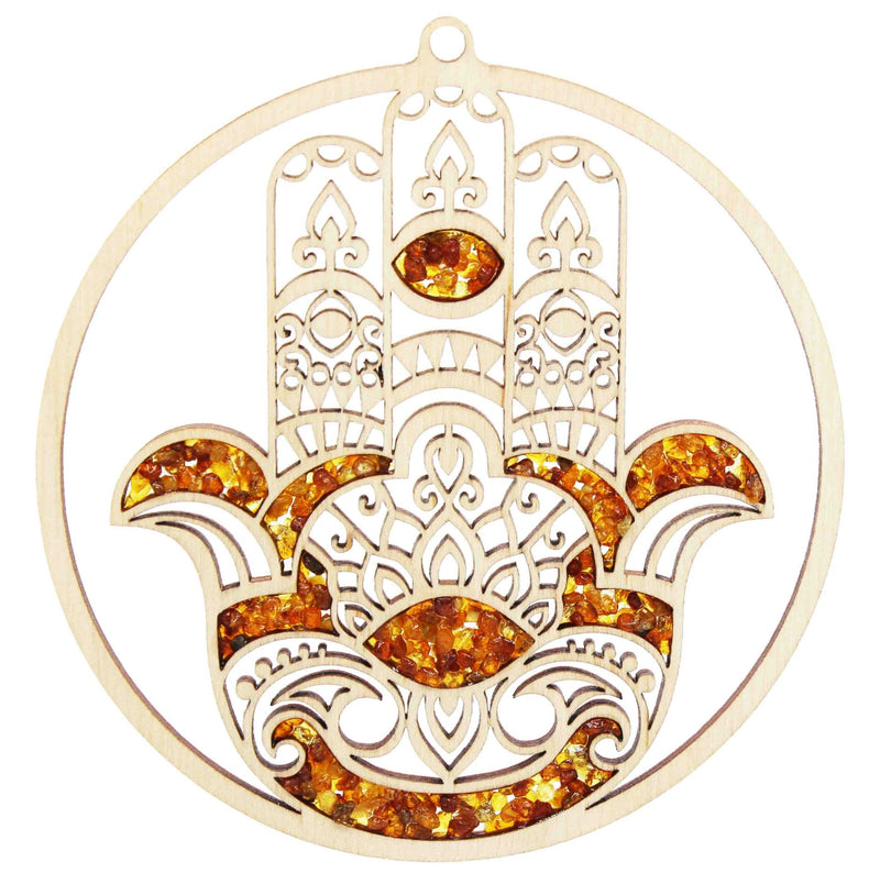 Bernstein Holz Suncatcher 11cm,