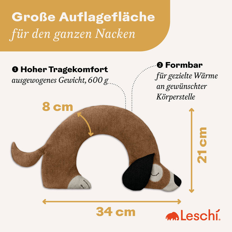 Leschi Körnerkissen mikrowellengeeignet Nacken-Wärmekissen Hund