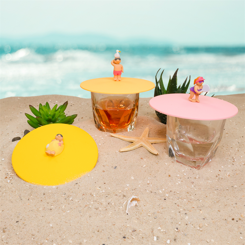 Mein Deckel Beach Friends, Glasabdeckung aus Silikon