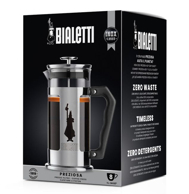 Bialetti Preziosa French Press Kaffee- und Teebereiter 1 Liter