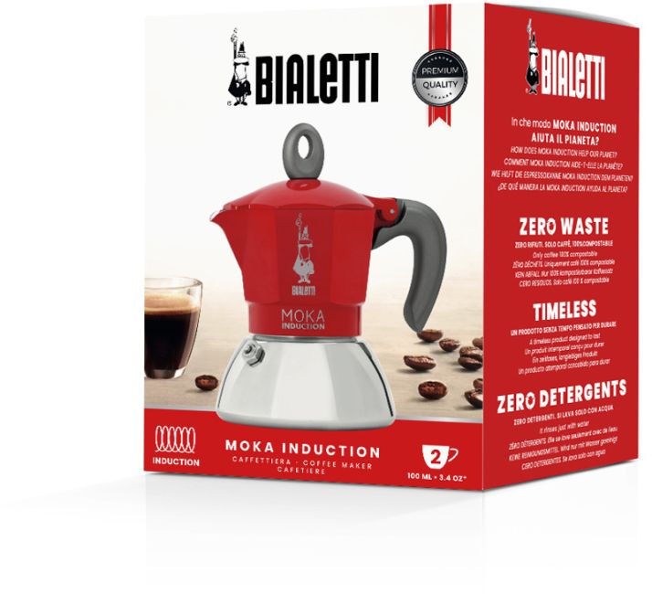 Bialetti Espressokocher Moka Induktion mit Bi-Layer-Kessel 6 Tassen