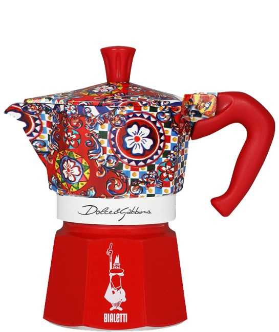 Bialetti Dolce & Gabbana Espressokocher Moka Express 3 Tassen im Set mit Kaffeedose