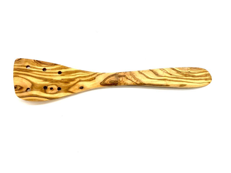 Pfannenwender mit Löchern Olivenholz