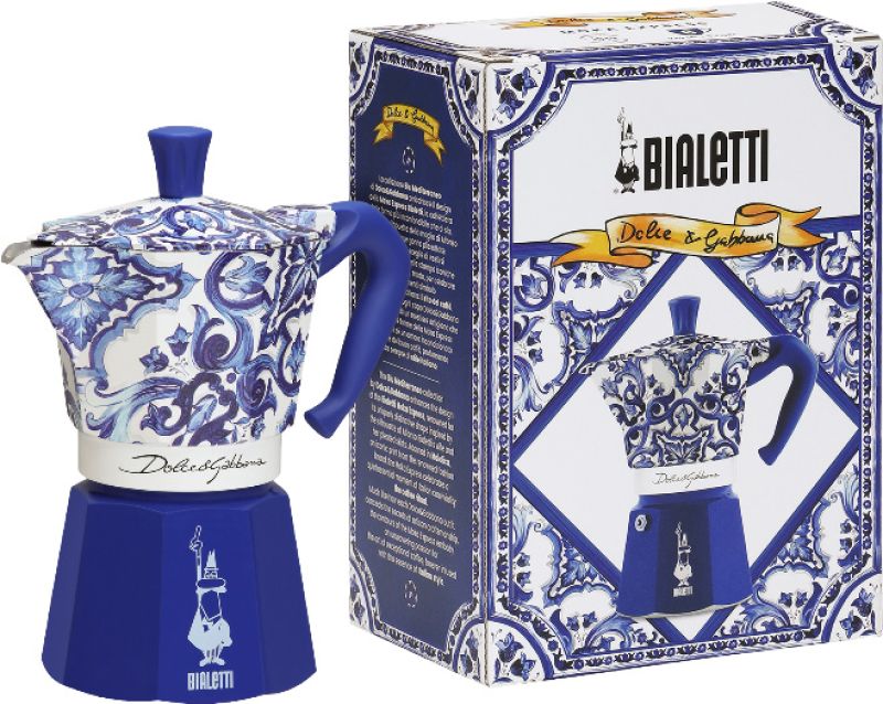 Bialetti Dolce & Gabbana Blu Mediterraneo Espressokocher Moka Express 6 Tassen