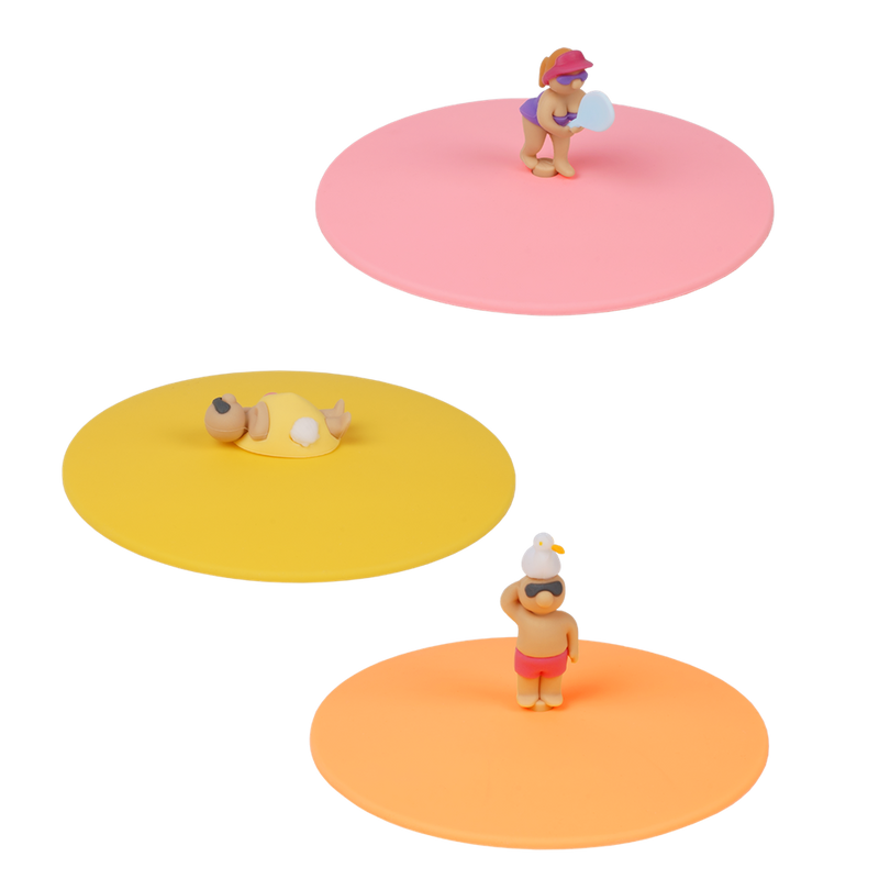 Mein Deckel Beach Friends, Glasabdeckung aus Silikon