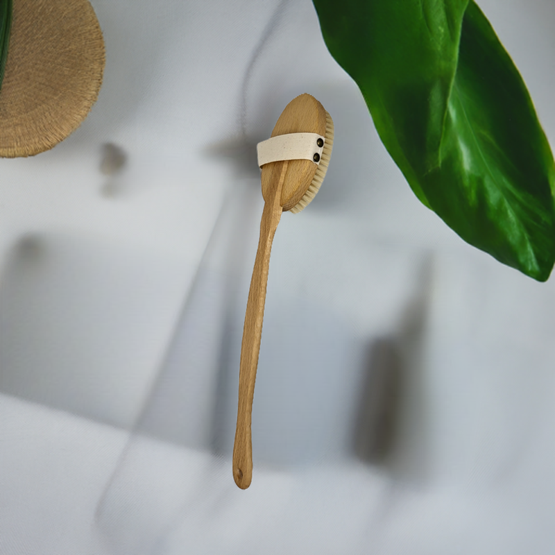 Keller bath brush, oiled beech, oval, light natural bristles