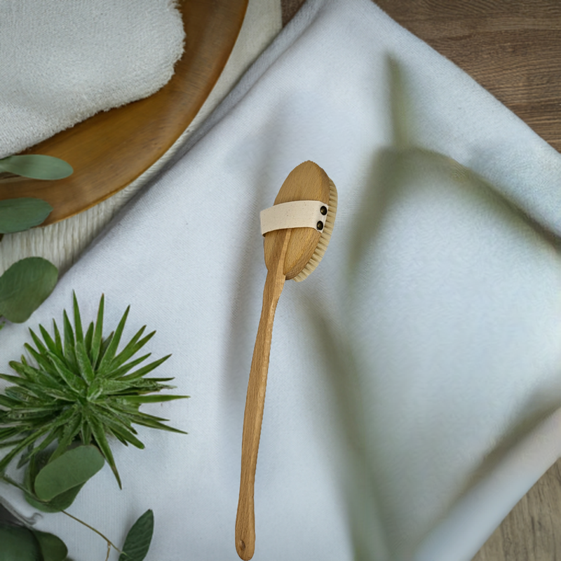 Keller bath brush, oiled beech, oval, light natural bristles