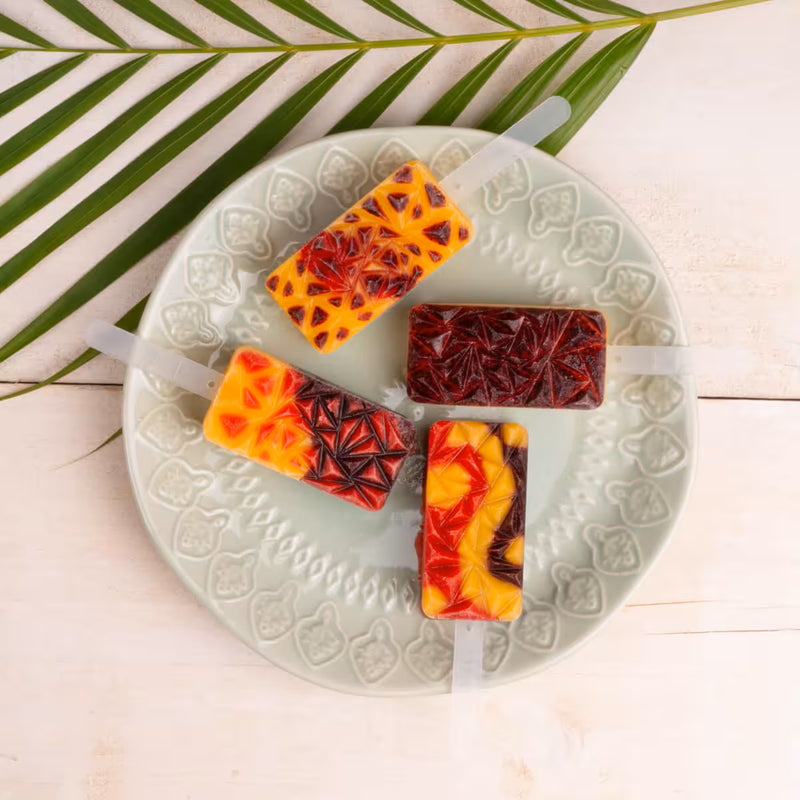 Lurch Popsicle Silikon 2er Set mit Deckel Eisform für Eis am Stiel,