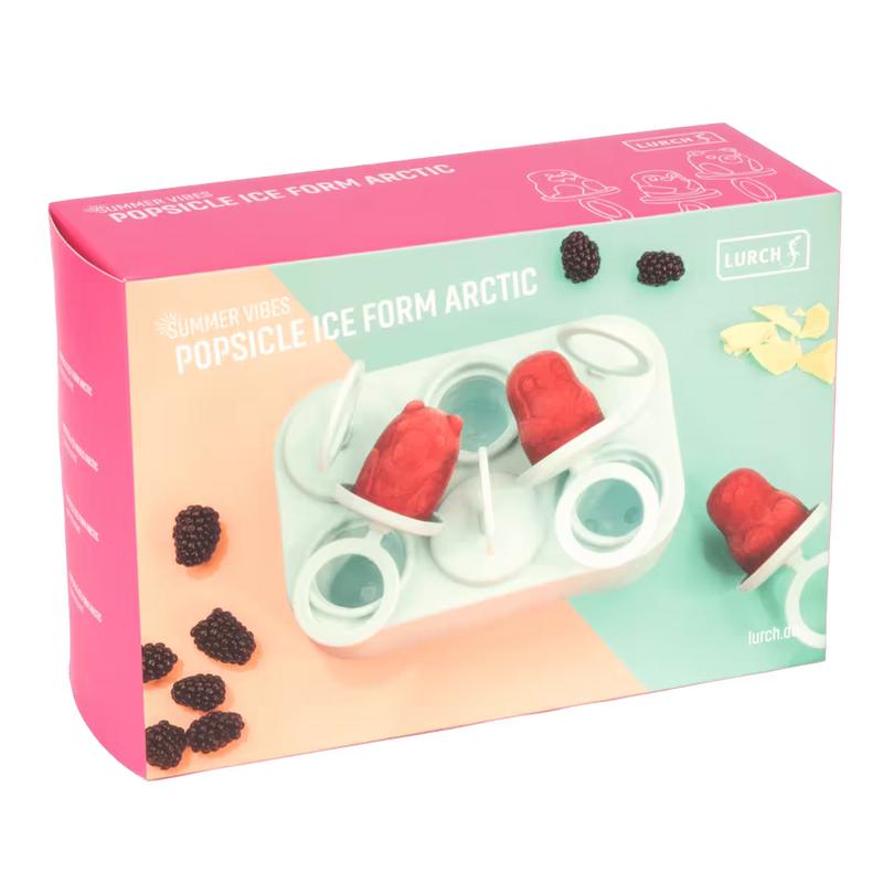 LURCH Popsicle IceForm Arctic – Silikon-Eisformen für 6 Eis am Stiel mit Tiermotiven