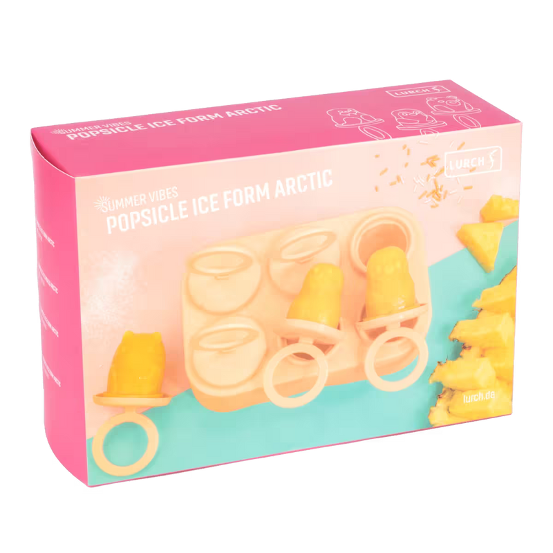 LURCH Popsicle IceForm Arctic – Silikon-Eisformen für 6 Eis am Stiel mit Tiermotiven