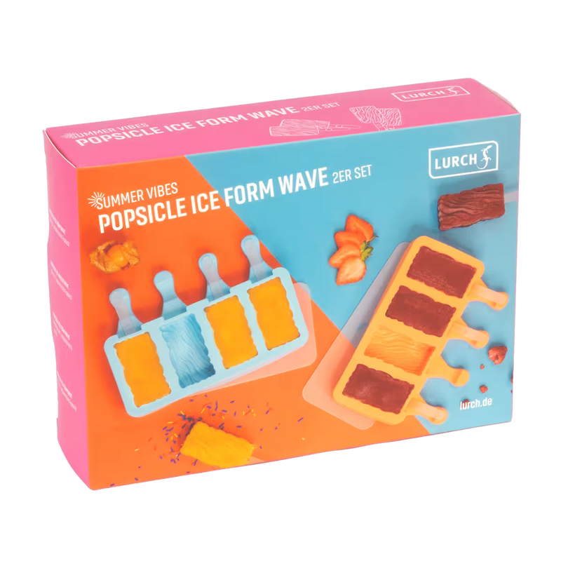 Lurch Popsicle Silikon 2er Set mit Deckel Eisform für Eis am Stiel,