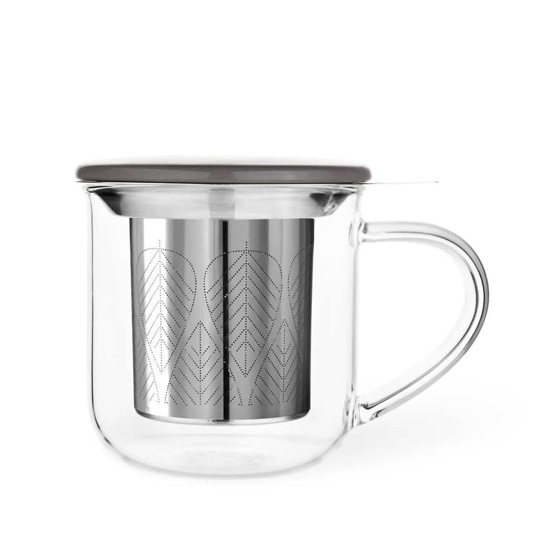 VIVA Minima glass cup Eva with tea strainer and lid 400ml,