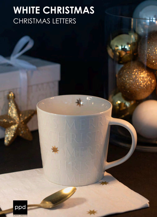 PPD Christmas Letters embossed pearl Trend Mug