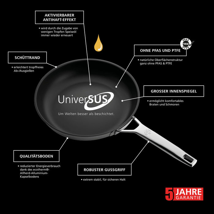 Schulte-Ufer Bratpfanne Astral mit UniverSUS-Oberflächenstruktur