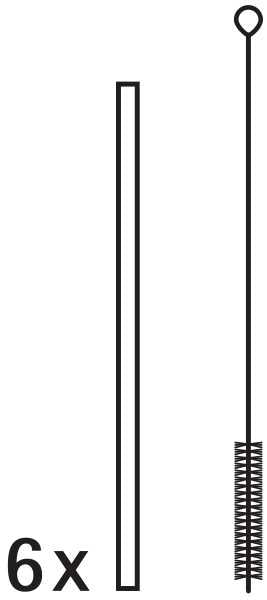 WMF drinking straw Baric 6 pieces, stainless steel 18cm