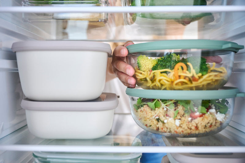 Mepal Cirqula Glas-Meal-Prep-Tablett mit 3 Fächern