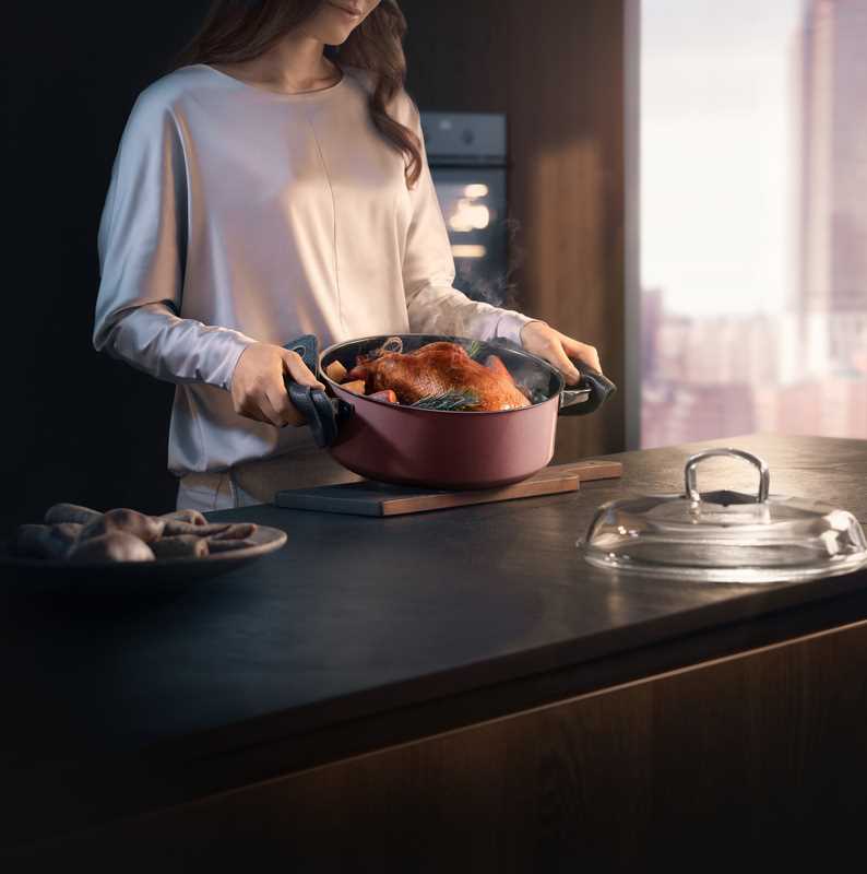 WMF Fusiontec Mineral Bräter mit Glasdeckel, oval, 36 cm