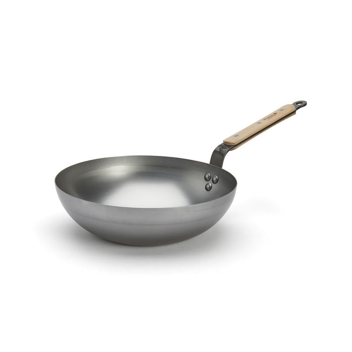 de Buyer Eisen konischer Wok Mineral B Bois mit Holzgriff