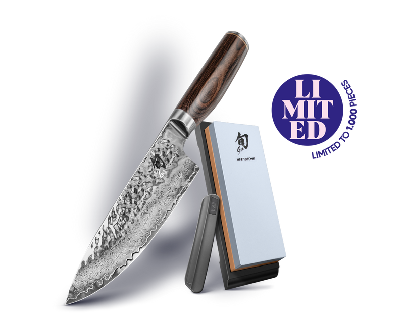 Kai Shun Shun Premier Set. Kochmesser + Kombi-Schleifstein + Schärfhilfe