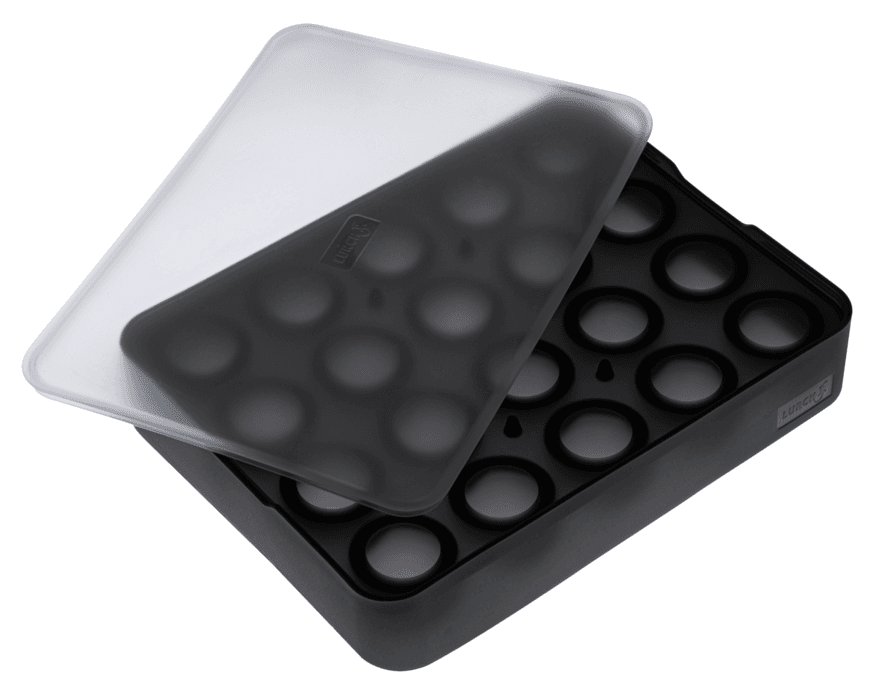 Lurch Eiswürfelbereiter Kugel Ø3cm schwarz mit Deckel