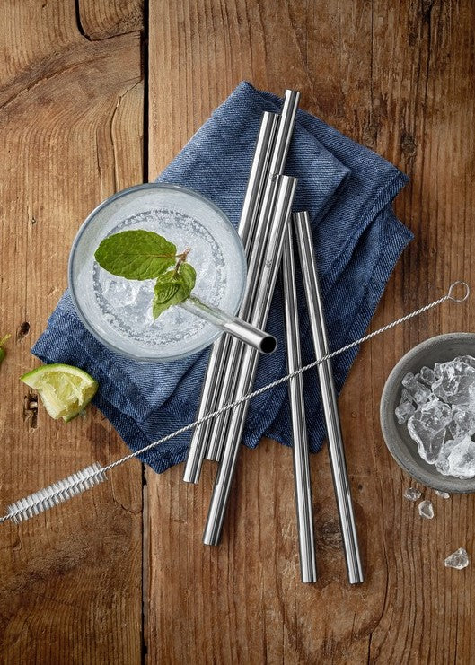 WMF drinking straw Baric 6 pieces, stainless steel 18cm