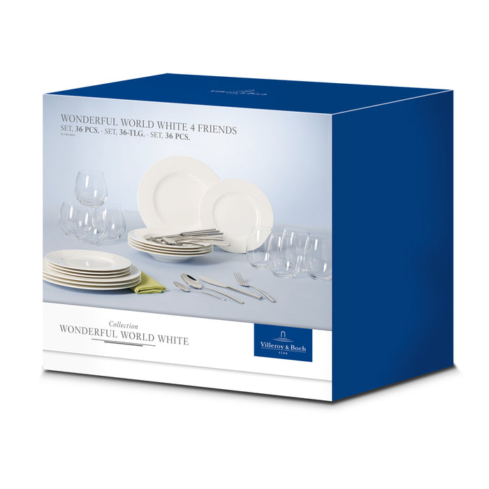 Villeroy and Boch Wonderful World White 4 Friends 36-piece table set