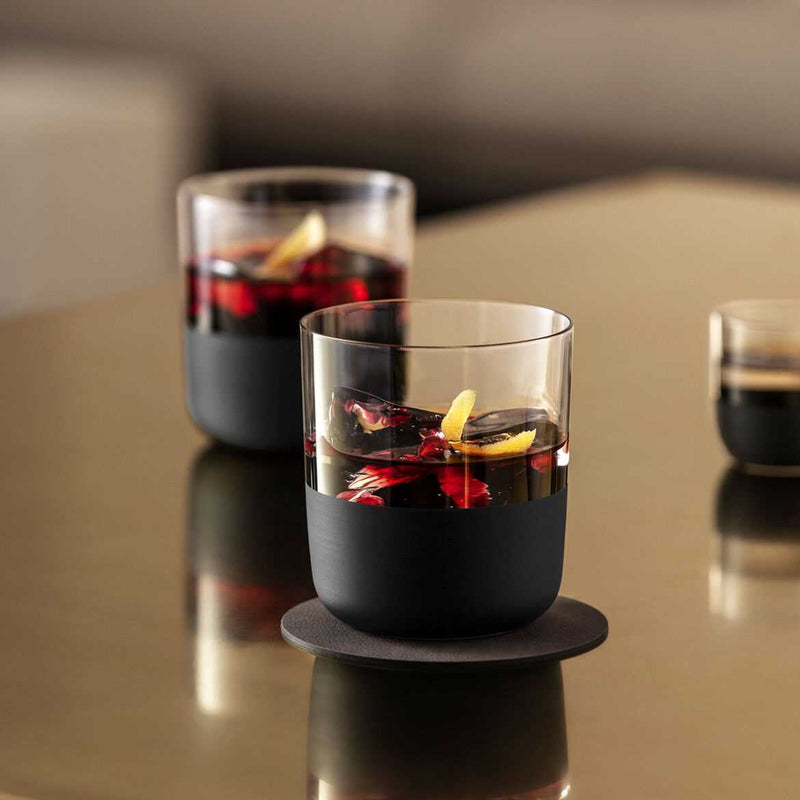 Villeroy and Boch Manufacture Rock whiskey tumblers, 250 ml, set of 4, black