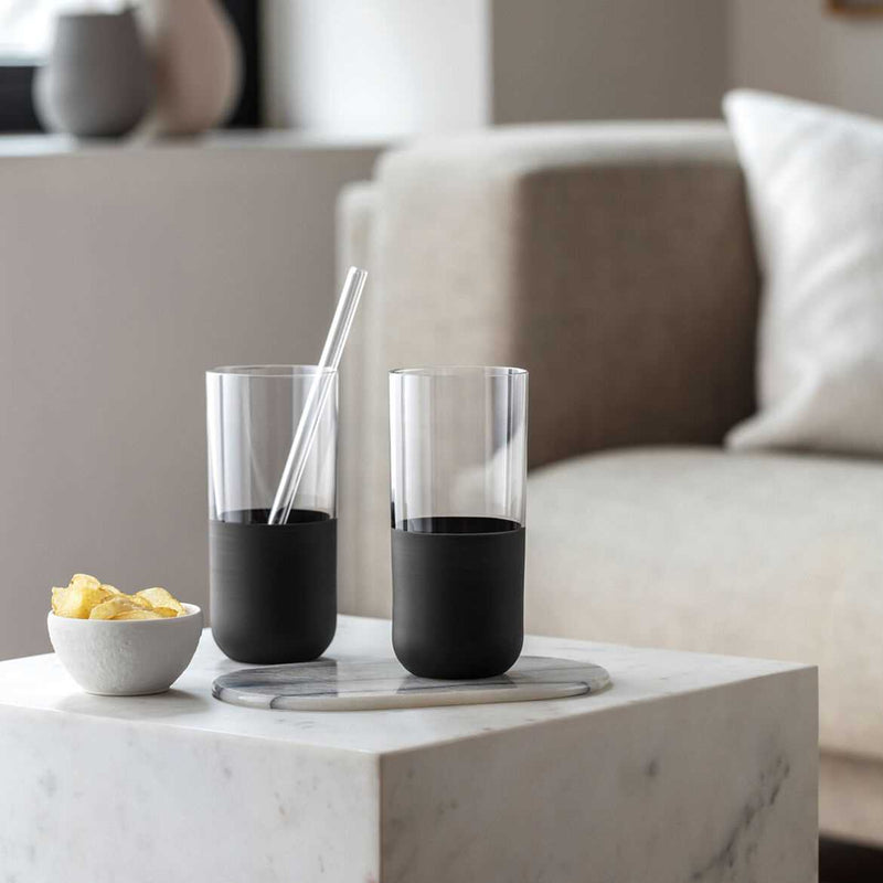 Villeroy and Boch Manufacture Rock long drink cups, 300 ml, 4 pieces, black