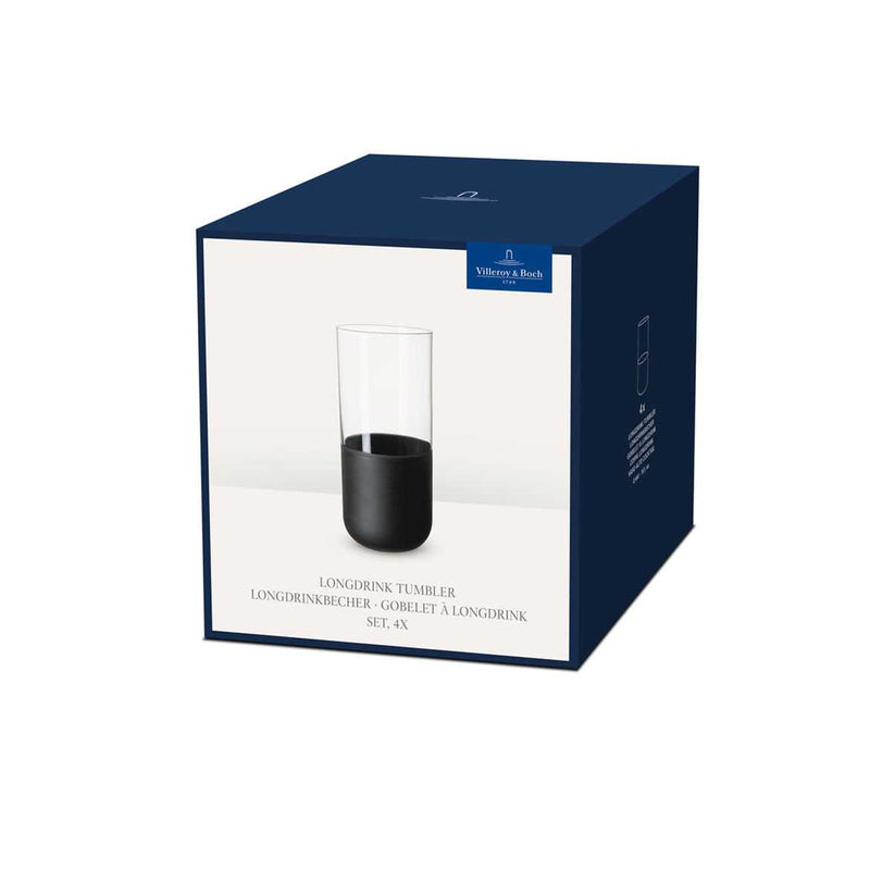 Villeroy and Boch Manufacture Rock long drink cups, 300 ml, 4 pieces, black