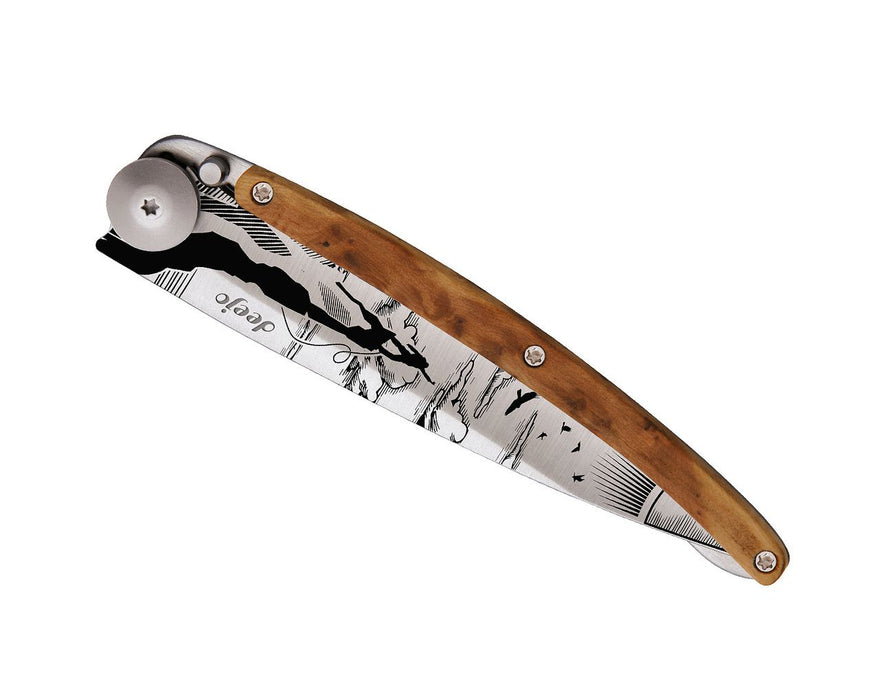 Deejo knife 37G, titanium, juniper wood