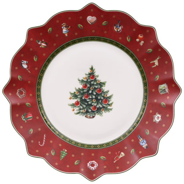 Roter Porzellanteller mit Weihnachtsmotiv von Villeroy & Boch Serie Toys Delight