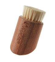 Vegane Gesichtsbürste aus Thermo Buchenholz und Naturfasern