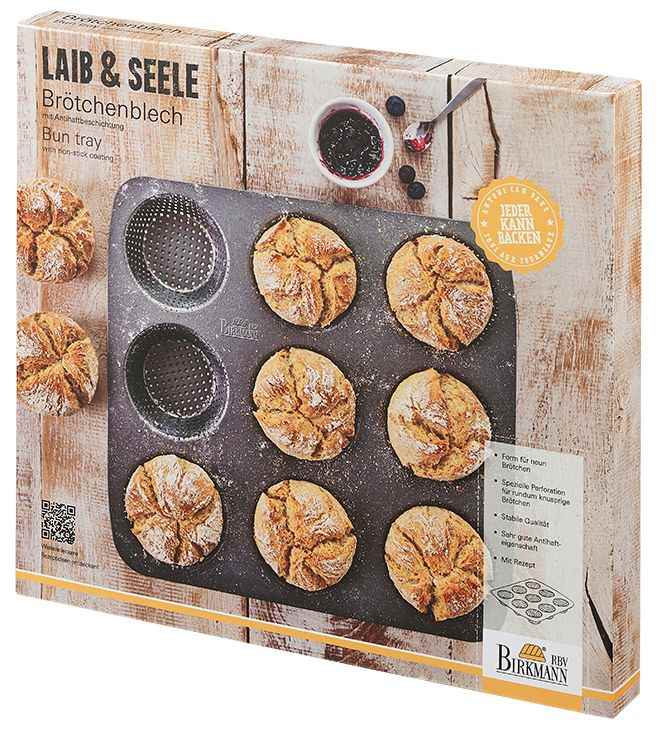 Birkmann Brötchenblech Laib und Seele 9-fach mit Antihaftbeschichtung