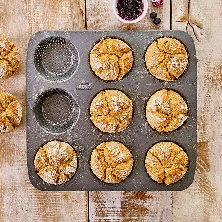 Birkmann Brötchenblech Laib und Seele 9-fach mit Antihaftbeschichtung