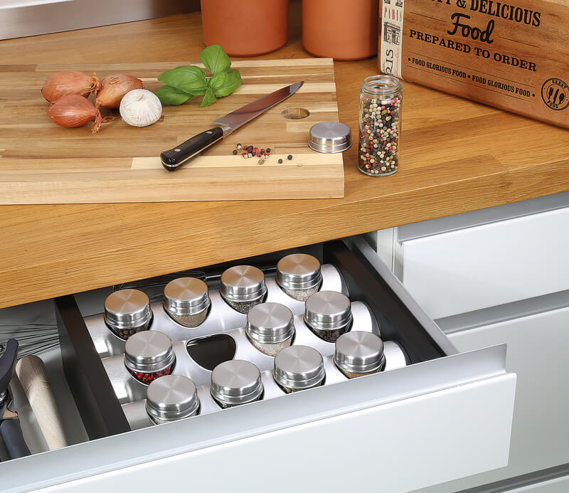 Küchenprofi Gewürzständer mit 12 Gläsern schwarz, rechteckig