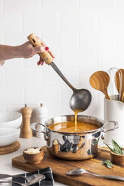 Schöpflöffel Nostalgie Edelstahl matt mit Holzgriff von de Buyer