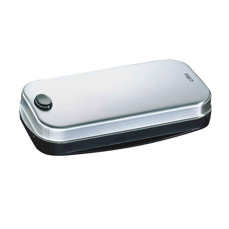 Krümelfeger aus Edelstahl mit Drehbürsten